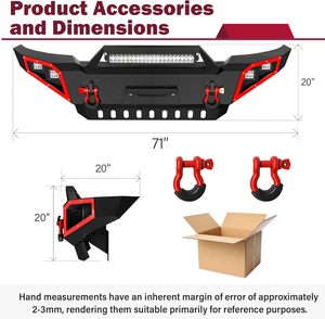 Nhà Máy Giá phía trướ<span class=keywords><strong>c</strong></span> Pickup Truck Bumper Fit 2005-2015 TOYOTA tacoma 2nd Gen đượ<span class=keywords><strong>c</strong></span> trang bị với skid tấm, 4x18 Wát đèn LED - Product Image 2