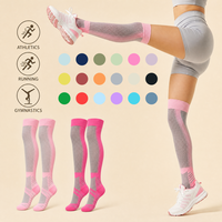 Chaussettes de compression sportives haute performance pour hommes, course à pied, cyclisme, hauteur genou, légères, confortables, épaisses, personnalisées