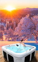 Bestview Sunspa Baignoire Spa Jacuzzi Moderne Extérieure Portable Écologique à Moulage Rotatif avec Massage