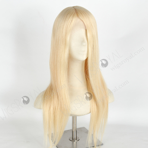 Livraison rapide de haute qualité 20 pouces de Long Blonde 613 délié parfait à la recherche naturelle dentelle avant soie haut sans colle perruques de cheveux humains - Product Image 1