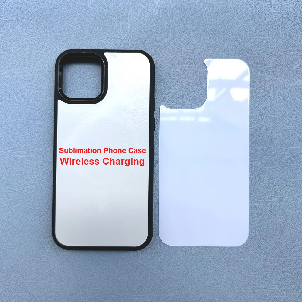 Heat Press Phone Cover 2 in 1 Tpu For Iphone 14 13 15 pro max Blank Sublimation Phone Case Wireless Charging Compatible