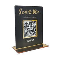 Modèle de signe de médias sociaux personnalisé d'affichage de Code QR de médias sociaux signe de Code QR signe d'affaires de médias sociaux support de bloc de Logo acrylique