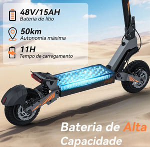 Monopattino Elettrico Pieghevole H2 1200W con Pneumatici da 10 Pollici, Batteria al Litio 48V, per Tutti i Terreni, Disponibile in Magazzino in Brasile - Product Image 3
