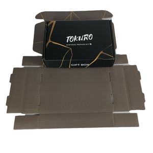 Petites boîtes d'expédition <span class=keywords><strong>noir</strong></span> brillant avec logo personnalisé Boîte d'emballage en carton pour <span class=keywords><strong>robe</strong></span> - Product Image 3