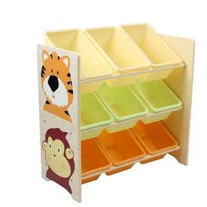 Toffy & Friends WATER PAINT children toy storage organizer with 9 plastic bins in Animal design