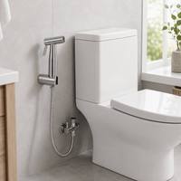 Pulvérisateur de lavabo portatif à pression d'eau réglable pour salle de bain, ensemble de toilette en acier inoxydable SUS304