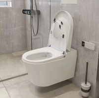 Nouvelle conception de WC mural intelligent avec bidet intégré, siège chauffant et télécommande