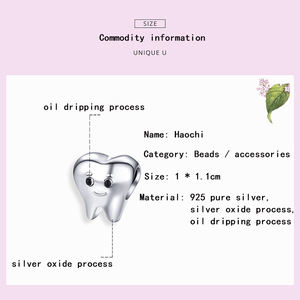 Breloques pour Bracelet en perles en argent Sterling 925, accessoires en émail, pour fabriquer un joli œil de bébé, dentiste, 1 pièce - Product Image 2