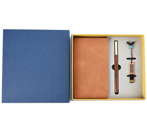 Xinrunjin, Kit de escritura de cuero PU de lujo, unidad USB, marca personalizada, serigrafía, juego de bolígrafos para cuaderno, regalo promocional de negocios - Product Image 6
