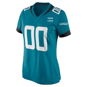 2025 baru kaus olahraga jahitan khusus gaya Teal hijau Jacksonville tim cepat kaus sepak bola Amerika wanita - Product Image 2