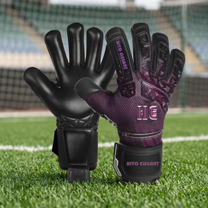 Gants de gardien de but professionnels 4 mm, gants de football avec protection des doigts, dos des mains en silicone injecté, sangle élastique intégrée - Product Image 3