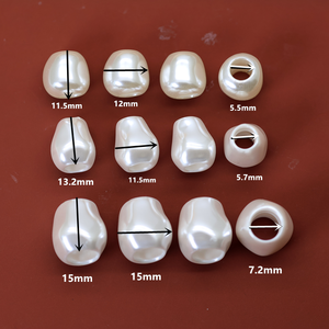 Perlas de imitación irregulares de agujero grande <span class=keywords><strong>para</strong></span> cordones de cuero de 4 mm, paracord, macramé, cuentas espaciadoras sueltas <span class=keywords><strong>para</strong></span> manualidades DIY - Product Image 2