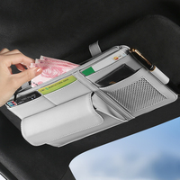 Organisateur universel multifonctionnel pour pare-soleil de voiture, pochette de rangement pour lunettes, cartes, billets, permis de conduire, accessoires intérieurs de voiture
