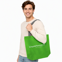Sac fourre-tout réutilisable en non-tissé thermosoudé personnalisable à prix réduit, avec poignées découpées et motif lettres – Offre spéciale