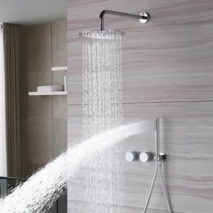 Pomme de <span class=keywords><strong>douche</strong></span> murale encastrée <span class=keywords><strong>à</strong></span> poignée unique en nickel brossé minimaliste italien, entièrement en cuivre, garantie 5 ans, eau chaude et froide - Product Image 4