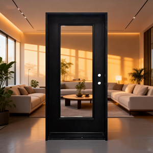 Puerta de Acero y Vidrio Templado de 10 mm con Marco de Acero de 1.0 mm, Insonorizada y Resistente a Impactos, con Certificación CE, para Uso en Balcón del Hogar - Product Image 5