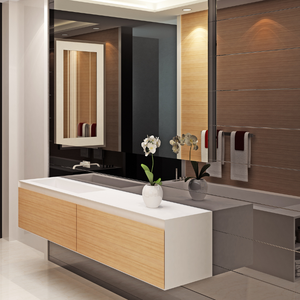 Moderne Personnalisé Hôtel Salle De Bains Vanités En Gros Étanche Mélamine Conseil Laque Porte Toilettes Armoires Appartements Hôtels - Product Image 4