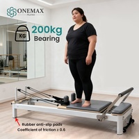ONEMAX Reformer de Pilates en aluminium durable, cadre silencieux et fluide, réglable, certifié sécurité mécanique, pour studio commercial