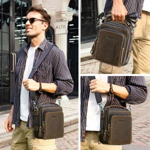 Borsa a tracolla a tracolla in vera pelle con Logo personalizzato Business Small Phone Bag per uomo Sling <span class=keywords><strong>Messenger</strong></span> - Product Image 6