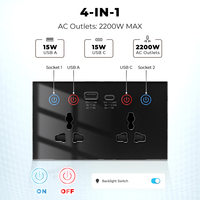 Tuya WiFi enchufe Universal Smart Home USB + tipo C UE EE. UU. Reino Unido enchufe Control remoto temporizador Monitor de alimentación Interruptor táctil de pared trabajo Google