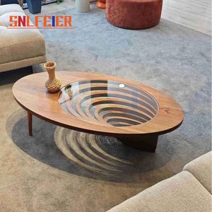 โต๊ะกาแฟดีไซน์มินิมอล รูปทรงออร์แกนิก งานศิลปะสร้างสรรค์ สำหรับตกแต่งบ้านและพื้นที่นั่งเล่น - Product Image 1