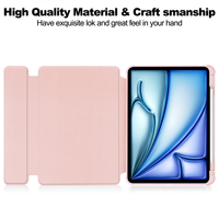 Pour iPad Air 13 2025/2024 M3/M2 Étui en cuir transparent rotatif à 360 degrés avec clavier acrylique et emplacement pour stylet