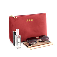 Usine Offre Spéciale Robe de Velours Sac De Maquillage Avec Logo Personnalisé Velours Fermeture Éclair Pochette Cadeau de Beauté Cosmétique Organisateur Sac Pour la Promotion