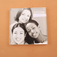 Offre Spéciale Carré Transparent Double Face Effacer Acrylique Aimant Cadre Photo Acrylique Support Des Images Pour L'affichage De Bureau
