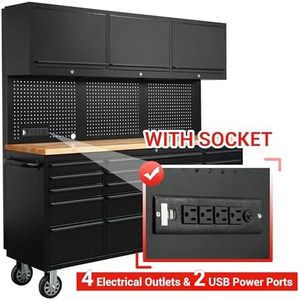 <span class=keywords><strong>Coffre</strong></span> à <span class=keywords><strong>outils</strong></span> roulant de <span class=keywords><strong>72</strong></span> <span class=keywords><strong>pouces</strong></span> 15 tiroirs Roues 3 armoires supérieures Capacité de charge de 15kg Noir mat - Product Image 6