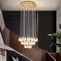 Luminaire suspendu pour salle à manger intérieure, lustre pour salon, luminaire suspendu pour hôtel, appartement, villa, escalier, plafonnier LED