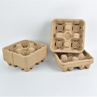Porte-gobelets en pulpe moulée 4 compartiments détachables, tailles personnalisables, compatible micro-ondes, léger, ajustement universel, pour livraison de repas