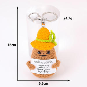Porte-clés créatif en <span class=keywords><strong>laine</strong></span> crocheté à la main Porte-clés <span class=keywords><strong>de</strong></span> voiture en forme <span class=keywords><strong>de</strong></span> concombre et <span class=keywords><strong>de</strong></span> pomme <span class=keywords><strong>de</strong></span> terre Pendentif tissé Décoration Poupée Porte-clés Sac - Product Image 6