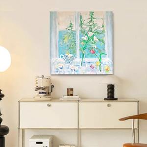 Nordique Ins plante fleur salon peinture décorative Niche Art abstrait salle à manger murale lumière Style français chambre toile - Product Image 4