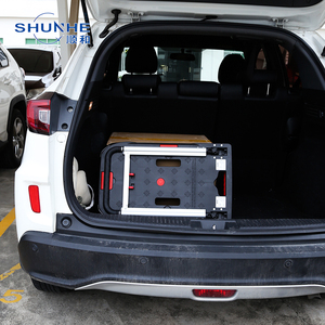 รถเข็นอลูมิเนียมอุตสาหกรรมแบบพับได้สี่ล้อ รับน้ำหนักได้ 137 กก. สำหรับงานหนัก พร้อมที่เก็บของ สำหรับจัดเก็บอุปกรณ์ช่าง  OEM - Product Image 3