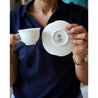 Tasses à café en céramique Richard Ginori Cloud, capacité 300 ml, compatibles lave-vaisselle et micro-ondes, avec couvercle et cuillère, pour thé chaud, cadeau de mariage, manuel inclus
