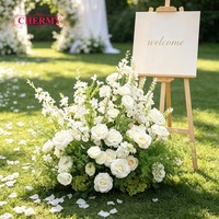 Hete Aanbieding Boho Stijl Wit Groen Kunstbloemen Bloemstuk Weelderige Groenblijvende Plantenarrangement voor Buitenhuwelijks Welkomstbord Ingang Decoratie