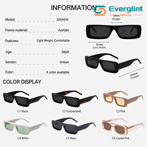 <span class=keywords><strong>Gafas</strong></span> de Sol Rectangulares Modernas de Acetato Estilo Años 90 para Mujer, <span class=keywords><strong>Gafas</strong></span> de Sol Polarizadas para Hombre, Lentes Pequeñas, <span class=keywords><strong>Gafas</strong></span> de Sol de Verano con Protección UV400 - Product Image 3
