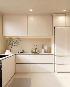 บริการปรับแต่งบ้านทั้งหลัง ตู้ครัวสไตล์โมเดิร์นทำจากไม้ปาร์ติเคิลบอร์ด ตกแต่งครัวหรูหราสไตล์มินิมอลสำหรับบ้านพักตากอากาศ - Product Image 1