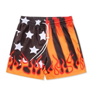 Flame Graphic <b>Print</b> <b>Mesh</b> Athletic Shorts for Running Basketball Casual Workout-Sport Style Gym Sweatpants - Product Image 4