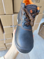 Calzado de Seguridad Industrial para Hombre y Mujer, con Puntera de Acero, Impermeable, de Cuero, Antideslizante