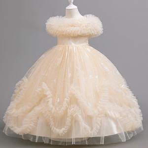 Commercio all'ingrosso ragazze farfalla stampa Tulle abito da principessa <span class=keywords><strong>con</strong></span> maniche svolazzanti abiti da festa gonfi per compleanno bambini - Product Image 3