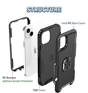 เคสโทรศัพท์3 in 1แบบไฮบริดมีวงแหวนกันกระแทกสำหรับ <span class=keywords><strong>iPhone</strong></span> 15 14 13 12 11 <span class=keywords><strong>XS</strong></span> XR PRO MAX ฝาครอบป้องกันด้านหลัง - Product Image 6