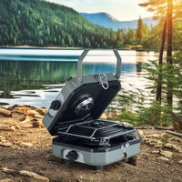 Offre Spéciale 2 brûleurs mini réchaud portable camping gril à gaz cuisine extérieure facile à assembler réchaud à gaz pliant économique