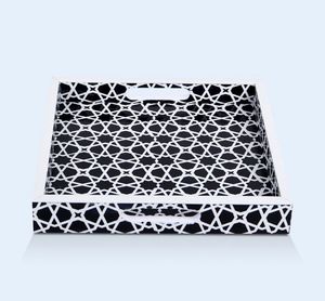 Écologique Élégant Durable Résine Incrustation Plateau De Service pour Thé Café Snacks Petit Déjeuner Maison Cuisine Table À Manger Décoration Inde - Product Image 4