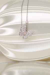Collar con Colgante de Diamante Moissanite en Forma de Mariposa, Cadena de Plata de Ley 925, Joyería para Regalo de Boda o Fiesta - Product Image 3
