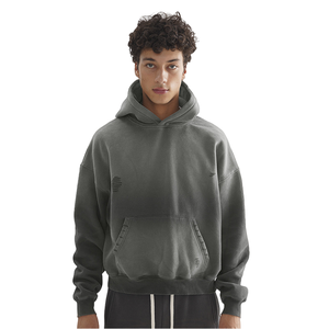 Sudadera con capucha de peso pesado de alta calidad, Sudadera corta holgada Retro <span class=keywords><strong>para</strong></span> hombres, sombrero doble con capucha, ropa de invierno <span class=keywords><strong>para</strong></span> <span class=keywords><strong>adolescentes</strong></span> - Product Image 1