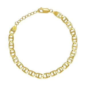 Gelang rantai jangkar 14K isi emas 5.5*190mm asli dengan rantai Extender tahan air gelang tidak pudar perhiasan Hypoallergenic