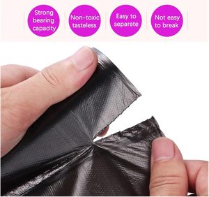 5 Rolls 100Pcs Vest Style <b>Disposable</b> Garbage Bags, Plastic Rubbish Bags for Household & Kitchen Waste Trash Storage - Product Image 3