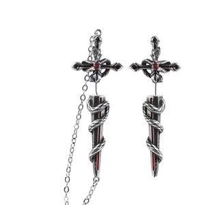 <span class=keywords><strong>Orecchini</strong></span> a croce vintage <span class=keywords><strong>con</strong></span> frange a <span class=keywords><strong>serpente</strong></span> intrecciato, stile gotico, tempestati di diamanti, in lega di zinco, resistenti, di tendenza per lo street style - Product Image 4