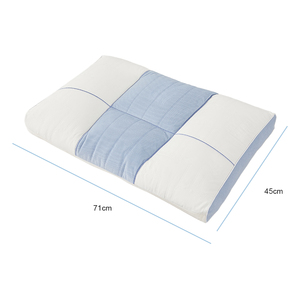 Oreiller ergonomique 3 zones SUPER bleu-blanc à blocs de couleur, avec maille rafraîchissante et matelassage 3D, adapté aux dormeurs sur le dos et sur le côté, lavable en machine - Product Image 5